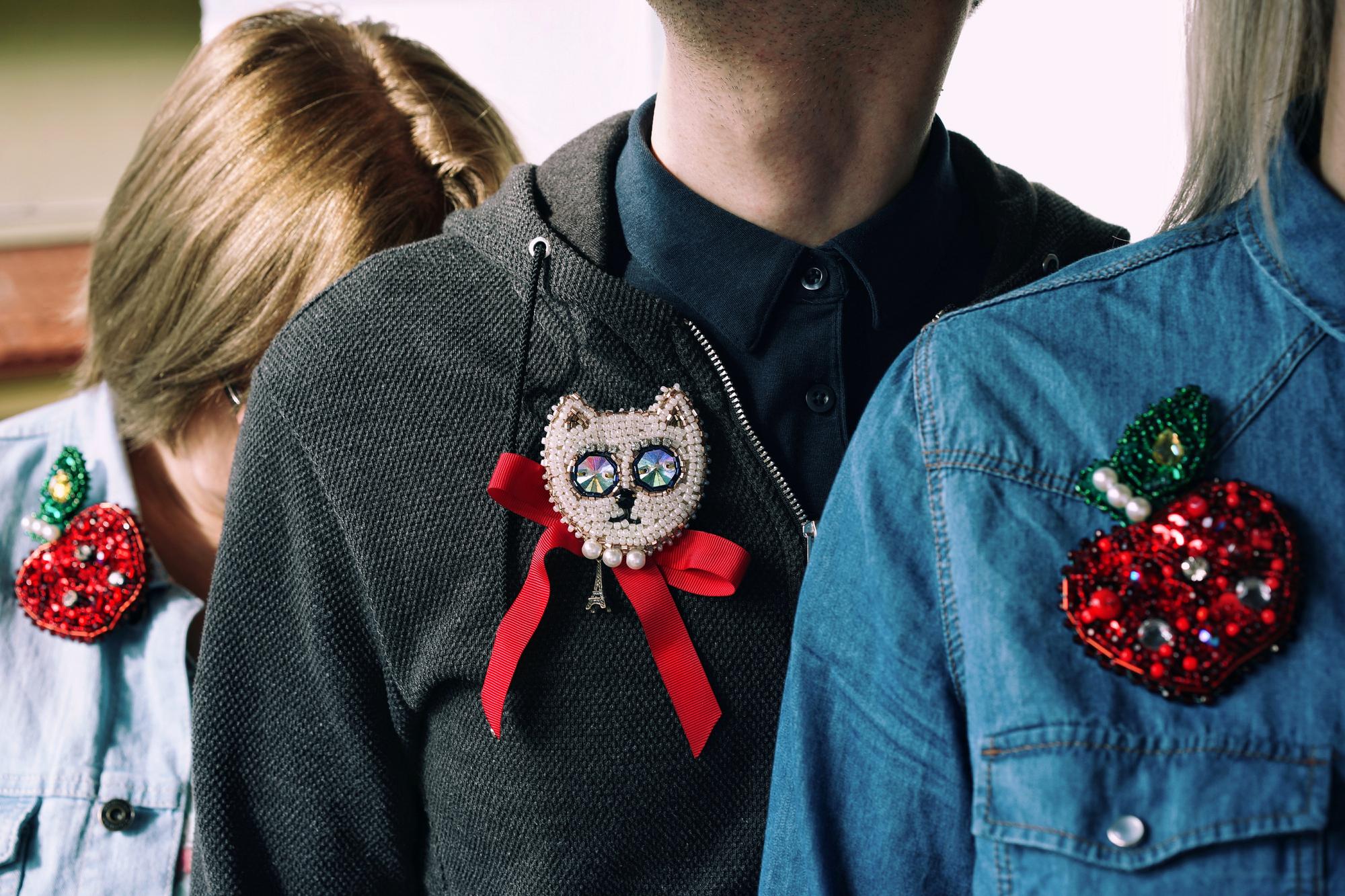 Branded patches on jackets